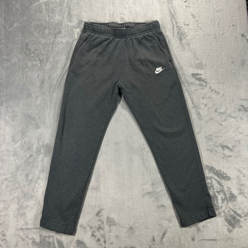 NIKE Sweatpants Mens Small Gray Good BV2707 Open Hem Fleece Sportswear Pants